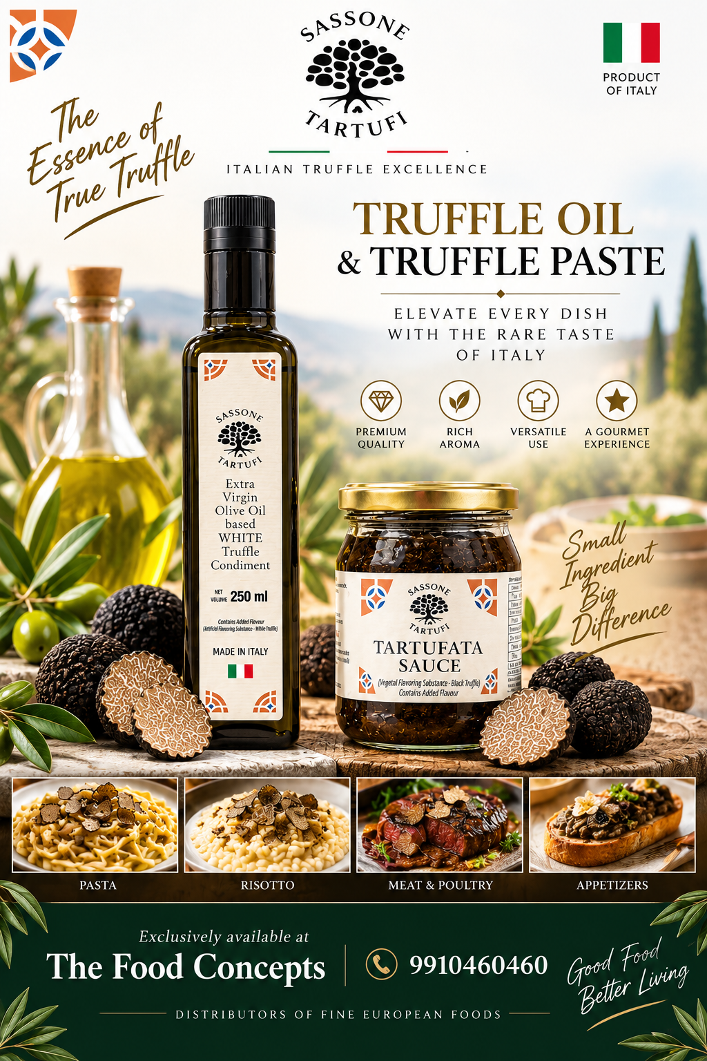 Sassone Tartufi truffle oil and tartufata sauce